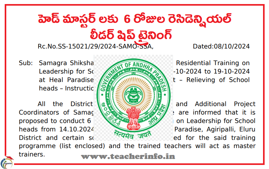 Leadership training to the school heads from 14th of October 2024