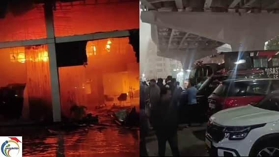 Major fire at Mahindra car showroom
